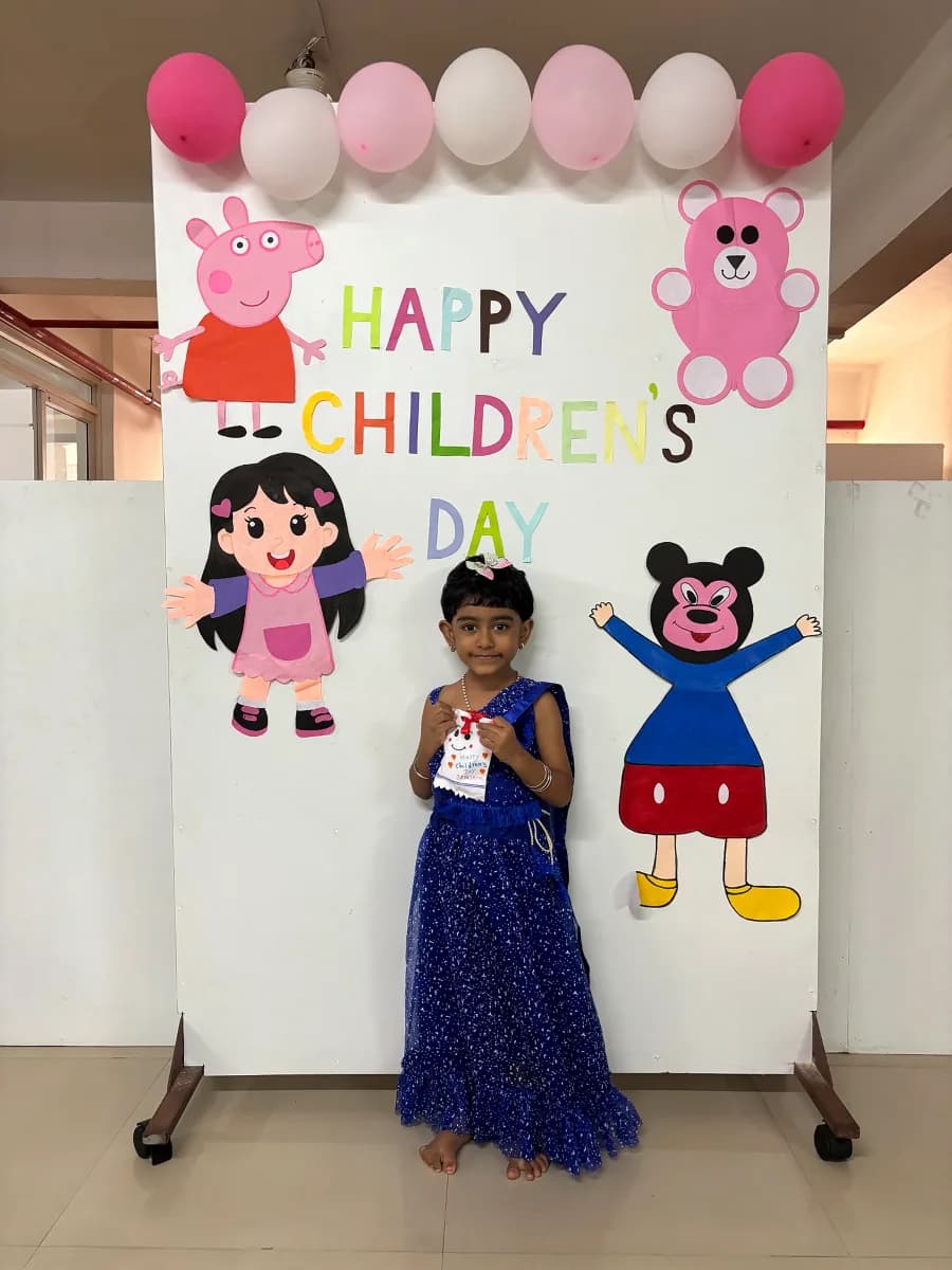 Children participating in group dance and rhymes during Children's Day stage event